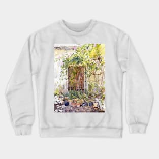 Puerta Vieja y Macetas - Old Door and pots Crewneck Sweatshirt